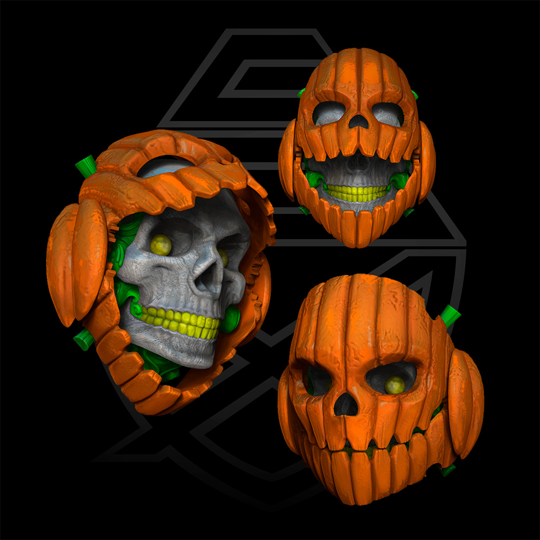 PUMPKIN_SKULL - 3D Printed Wall Decor