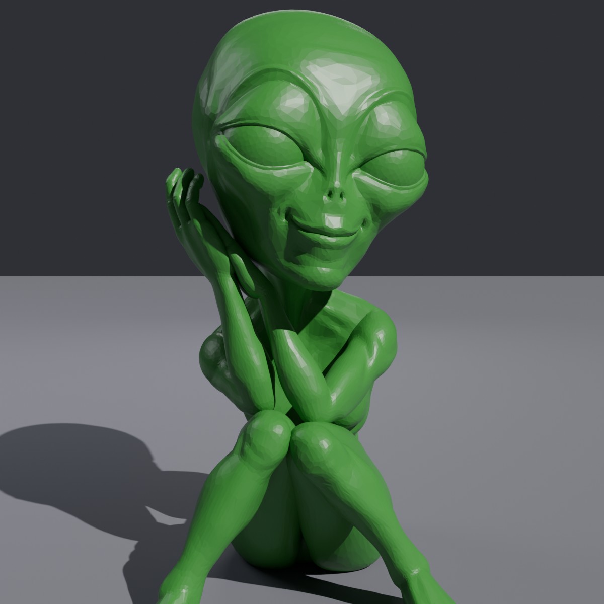 Alien Visitor #4 - 3D Printed Zen Alien Figurine