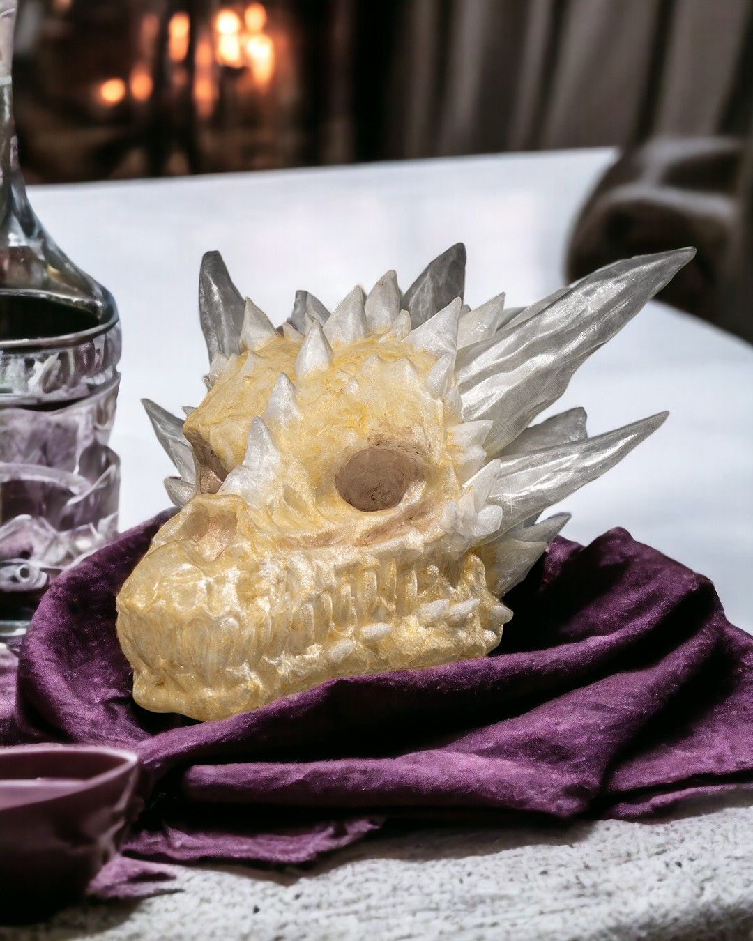Diamond Dragon Skull - 3D Printed Dragon Collectible - Image 5