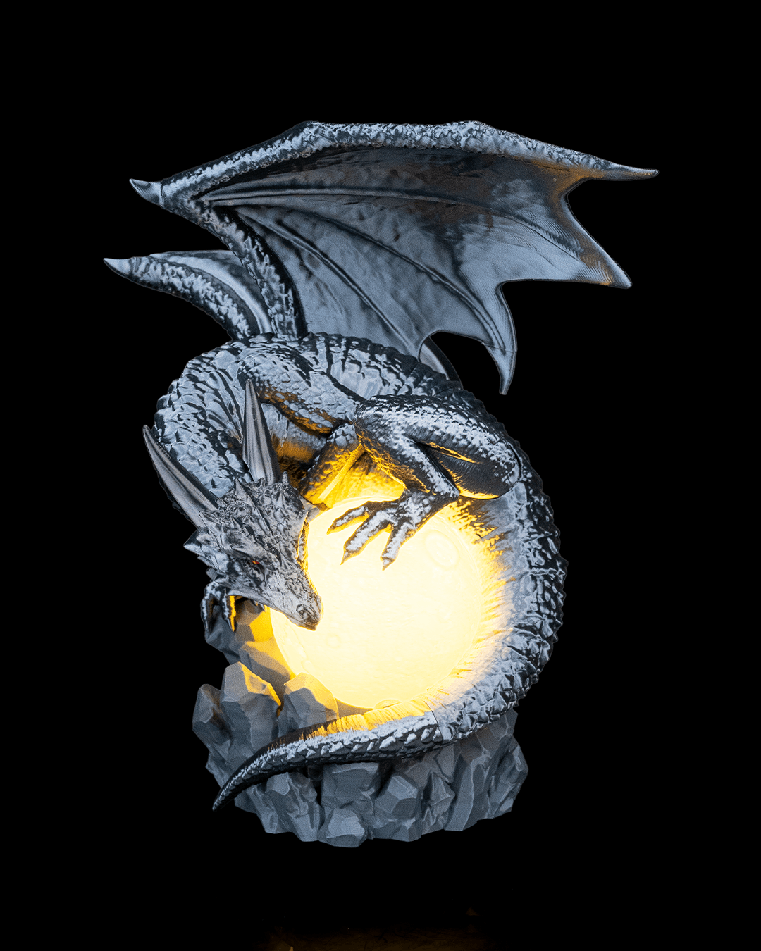 Dragon Eclipse Table Lamp - 3D Printed Dragon Collectible