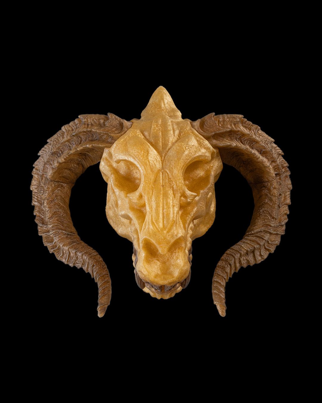 Gold Dragon Skull - 3D Printed Dragon Collectible - Image 2