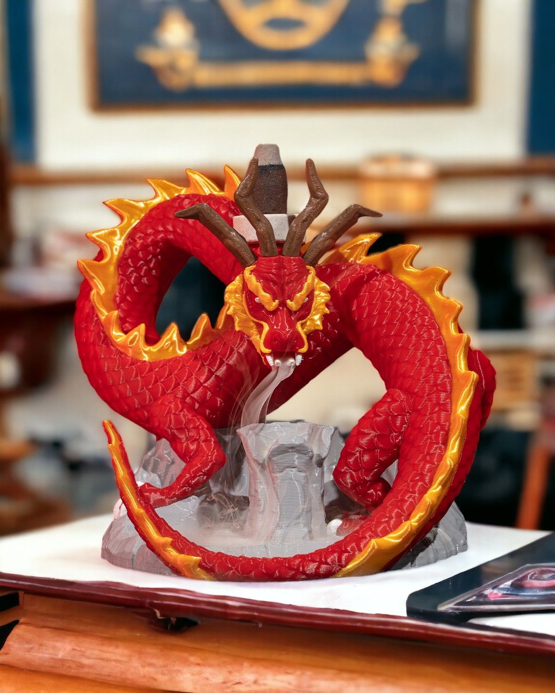 Misty C Dragon Backflow Burner - 3D Printed Dragon Collectible - Image 2