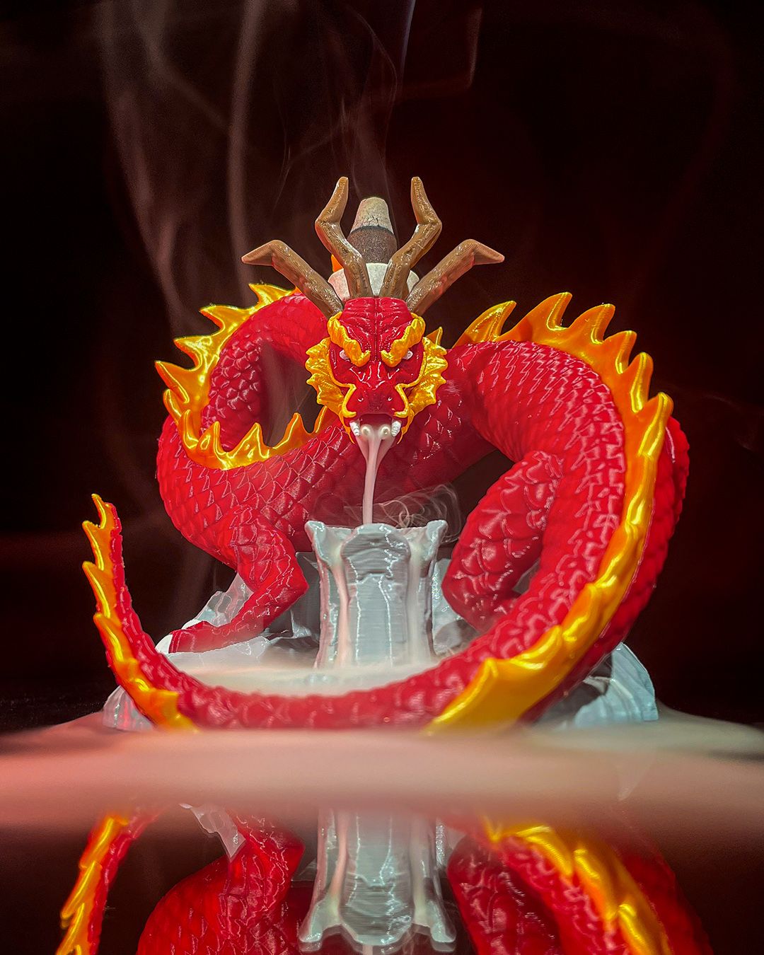 Misty C Dragon Backflow Burner - 3D Printed Dragon Collectible - Image 3