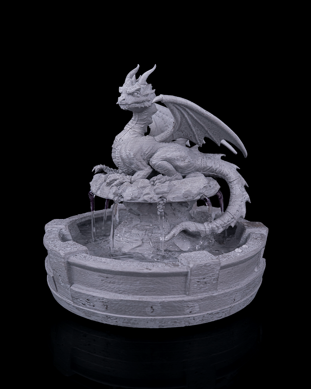 Resting Guardian Tabletop Fountain - 3D Printed Dragon Collectible - Image 2