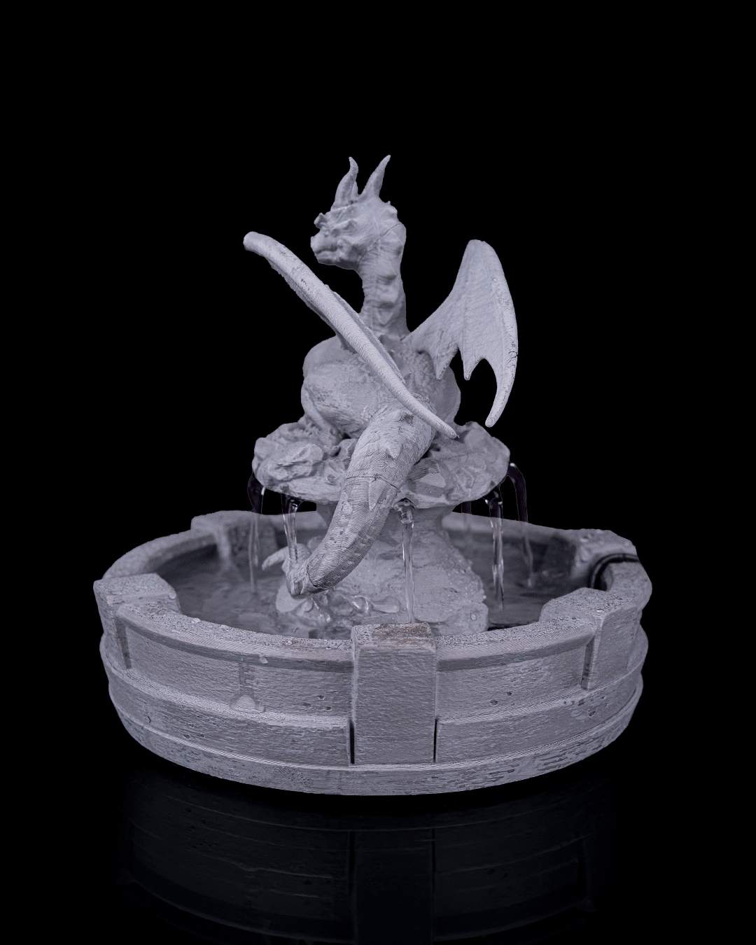 Resting Guardian Tabletop Fountain - 3D Printed Dragon Collectible - Image 3