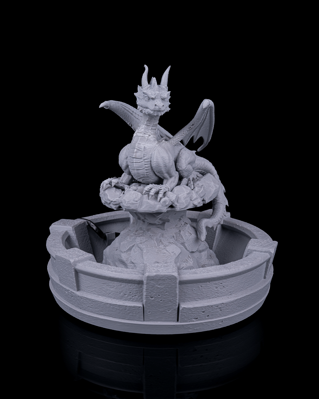Resting Guardian Tabletop Fountain - 3D Printed Dragon Collectible - Image 5