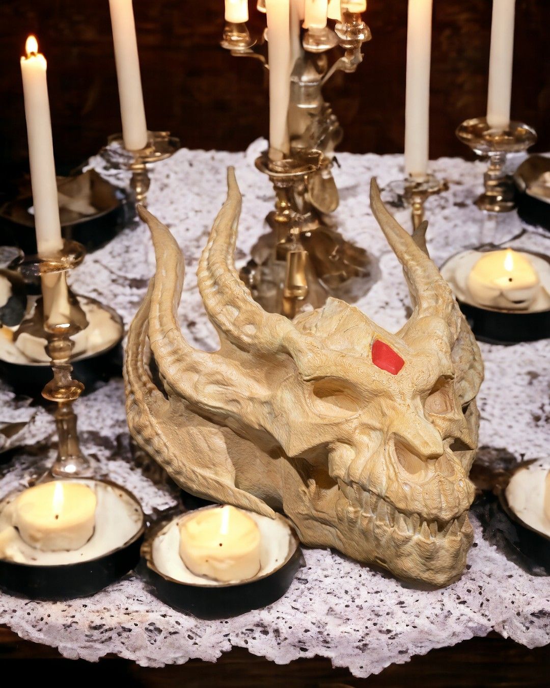 Silver Dragon Skull - 3D Printed Dragon Collectible - Image 5