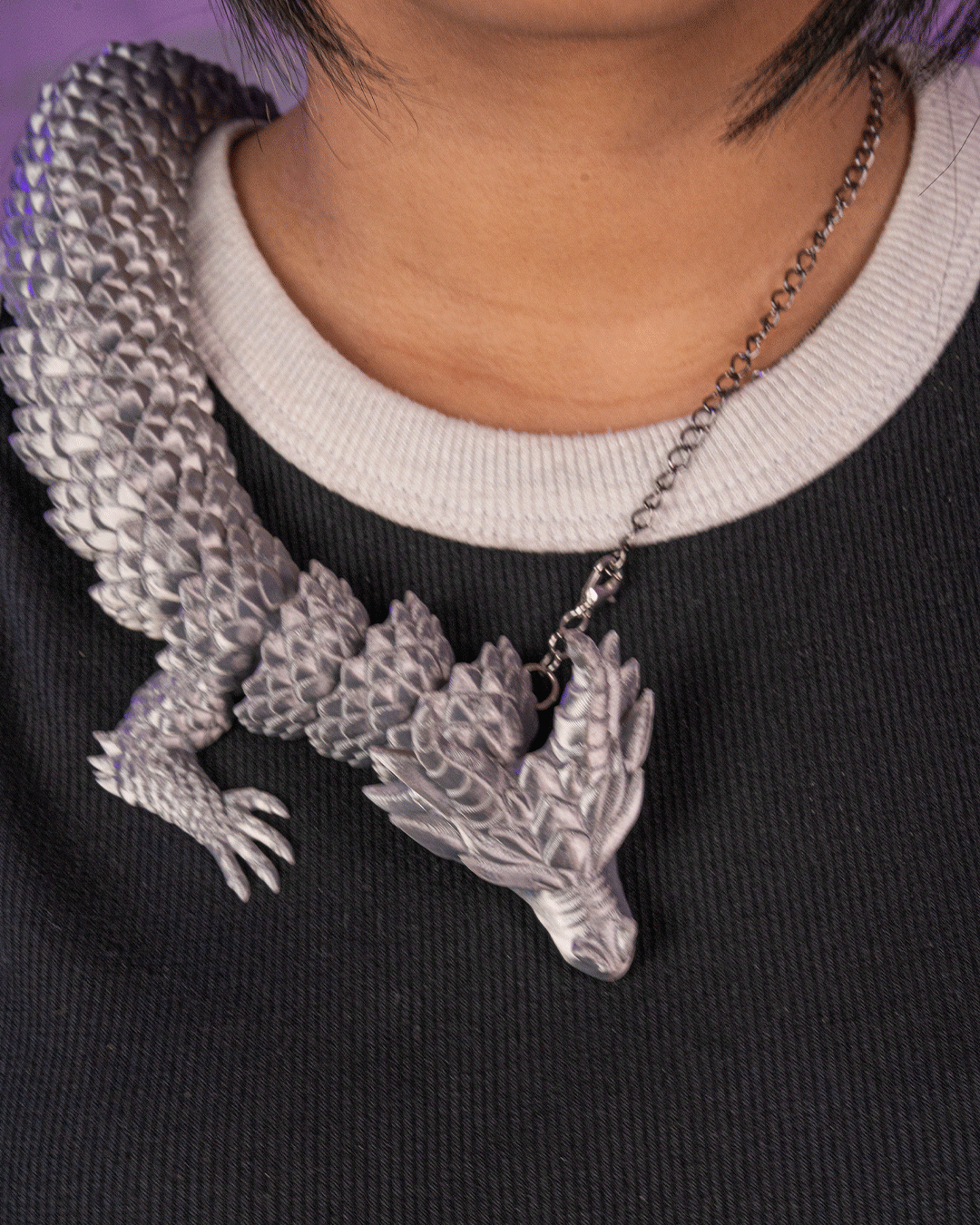 Wyrm Embrace Necklace - 3D Printed Dragon Collectible - Image 5